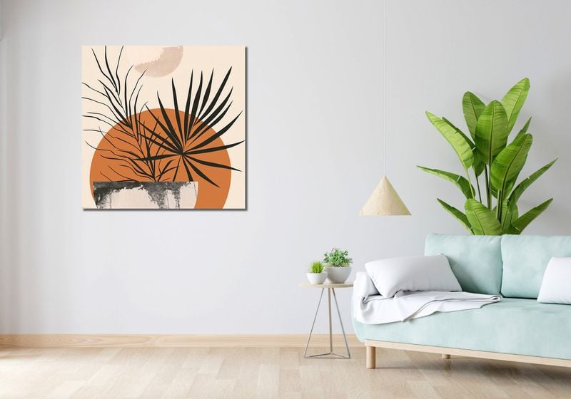 Obraz 90x90cm Palmowy Zachód zdjęcie 2