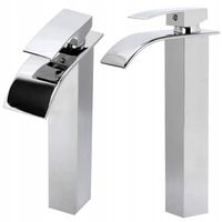 WYSOKA BATERIA UMYWALKOWA STOJĄCA NABLATOWA WODOSPAD ŁAZIENKOWA KRAN CHROM