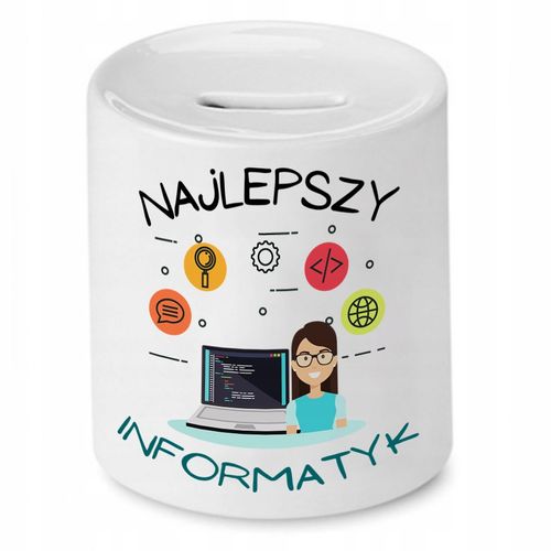 Skarbonka Informatyka Najlepszy Informatyk Prezent Z Nadrukiem Ze Zdjęciem na Arena.pl