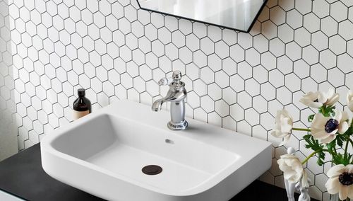 Bateria umywalkowa stojąca retro chrom łazienkowa srebrna kran YOKA HOME na Arena.pl