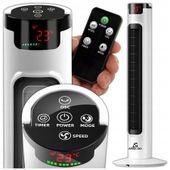 WENTYLATOR KOLUMNOWY STOJĄCY PODŁOGOWY DUŻY WIATRAK CICHY TIMER PILOT 98cm
