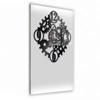 Zegar Ścienny z płyty winylowej na lustrze 29x59cm