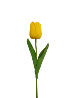 Tulipan żółty sztuczny kwiat z silikonowy 34 cm 1 szt.