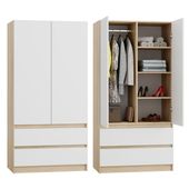 SZAFA SONOMA BIAŁA GARDEROBA DUŻA NA UBRANIA OTWIERANA SZUFLADY