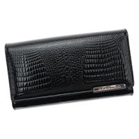 Lakierowany duży damski portfel skóra krokodyla