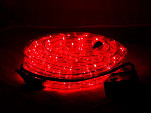 Wąż świetlny 50 metrów LED Czerwony z programatorem na Arena.pl