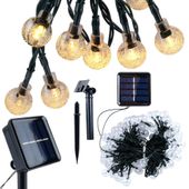 100x Lampki Girlanda Świecąca Ogrodowa Zewnętrzna Solarna Łańcuch Świetlny