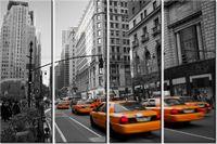 120CM 80 OBRAZ 4 ELEM MANHATTAN TAXI ŚCIENNY