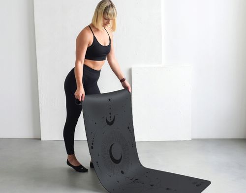 MATA PREMIUM DO JOGI ĆWICZEŃ CIĘŻKA KAUCZUK PU WZÓR KSIĘŻYCA ANTYPOŚLIZGOWA na Arena.pl