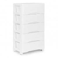 REGAŁ MODERNHOME PLASTIKOWY NA KÓŁKACH 5 SZUFLAD PROSTY MONTAŻ