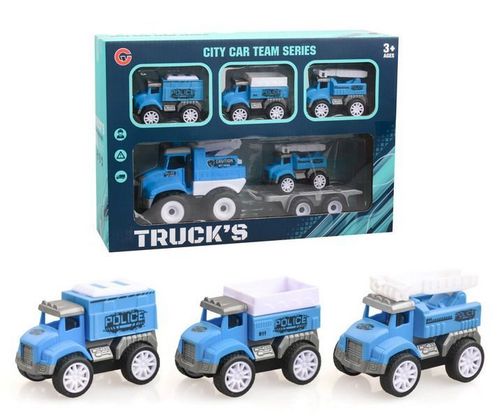 NIEBIESKI ZESTAW POJAZDÓ  POLICYJNYCH 4 POJAZDY na Arena.pl