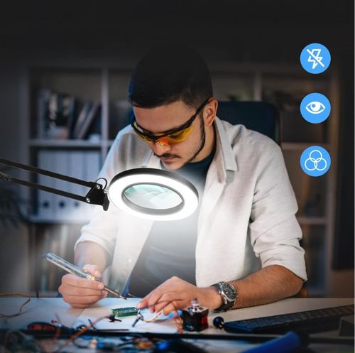 Lampka Na Biurko LED Lampa Kosmetyczna Ściemniacz Lupa Szkło na Arena.pl