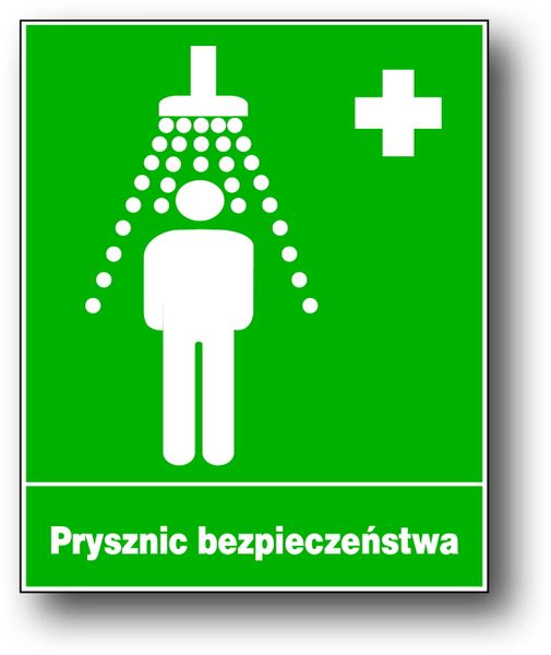 ZIO-3 ZNAK TABLICA PCV - PRYSZNIC BEZPIECZEŃSTWA zdjęcie 1
