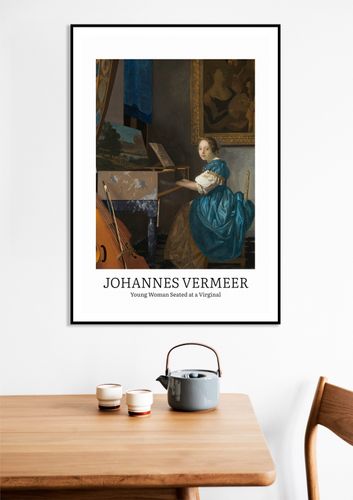 Plakat 20x30cm Design Seated at a Virginal, Vermeer Vintage do Salonu na Arena.pl