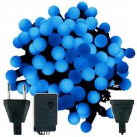 LAMPKI choinkowe KULKI FLASH NIEBIESKIE kuleczki 200 LED 16m WODOODPORNE