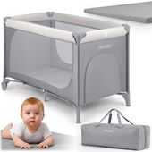 Łóżeczko turystyczne + materac + torba125 x 65 x 78 cm RK-240 jasno szare