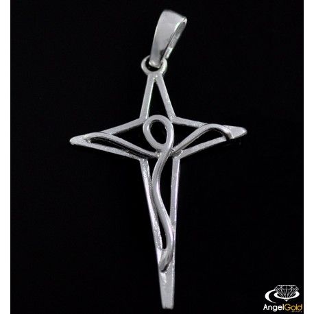 SREBRNY ARTYSTYCZNY KRZYŻ Z JEZUSEM PRÓBA SREBRA 925 zdjęcie 3