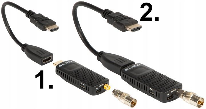 DEKODER TUNER TV DVB-T2 HEVC H.265 FULL HD MINI STICK PILOT BATERIE zdjęcie 13