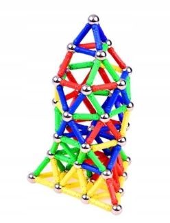 Klocki magnetyczne konstrukcyjne 50 elementów kreatywna zabawa 3D na Arena.pl