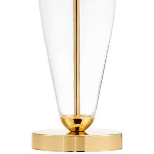 Stojąca LAMPKA biurkowa REA 40610102 Kaspa stołowa LAMPA abażurowa do sypialni nocna złota przezroczysta czarna na Arena.pl