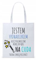 Dla Hydraulika Prezent Torba Eco Biała Shopper Z Nadrukiem Ze Zdjęciem