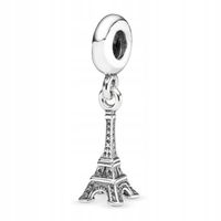 Zawieszka SREBRO 925 Charms Koralik Paryż Wieża Eiffla