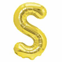 Balon foliowy litera S złoty 40 cm personalizowany własny napis z balonów
