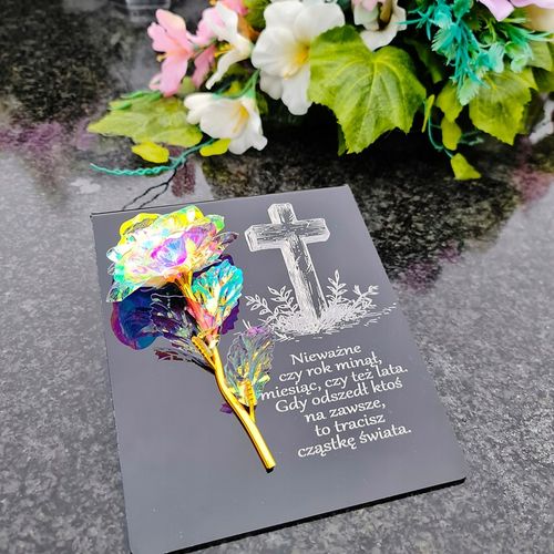 PIĘKNY ZNICZ GRAWER na cmentarz WIECZNA RÓŻA DLA BABCI I DZIADKA MAMY TATY na Arena.pl