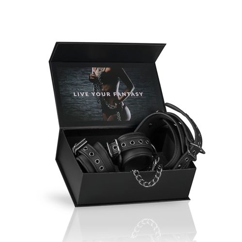 kajdanki leather collar with handcuffs na Arena.pl