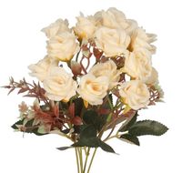 Róża róże bukiet sztuczne kwiaty jak żywe 33cm 5 gałązek