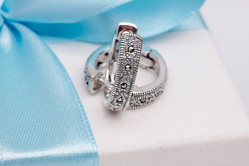 Srebrne kolczyki KDM2917 - Markazyty na Arena.pl