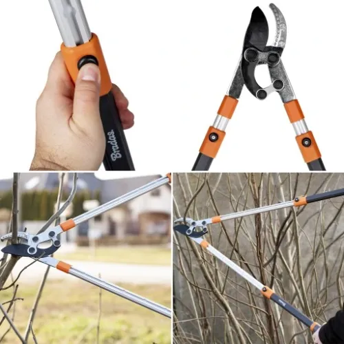 SEKATOR TELESKOPOWY KOWADEŁKOWY DO GAŁĘZI KRZEWÓW PĘDÓW OGRODOWY + RĘKAWICE na Arena.pl