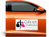 Magnes na samochód reklama magnetyczna 60x30 cm SKLEP ODZIEŻ DAMSKA