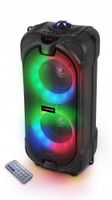 GŁOŚNIK BEZPRZEWODOWY PRZENOŚNY BOOMBOX LED BLUETOOTH RADIO USB PILOT 10W