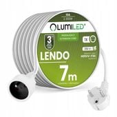 Przedłużacz Kabel z Uziemieniem Listwa Zasilająca 1 Gniazdo 7m Biały