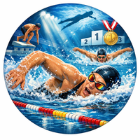 Opłatek na tort Zawody Pływackie Basen Sport Wodny Zawodnik Pływak