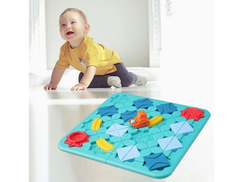 Gra Logiczna, Zbuduj Tor Dla Koparki, Trasa, Przeprawa, Łamigłówka Z Klockami zdjęcie 5