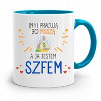 Kubek Błękitny Dla Szefa Ja Jestem Szefem Prezent Z Nadrukiem Ze Zdjęciem