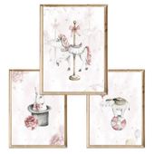 Zestaw trzech plakatów dla dzieci Circus