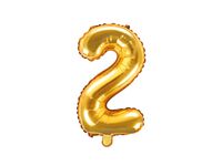 balon foliowy 35cm cyfra ''2'' złoto | fb10m-2-019