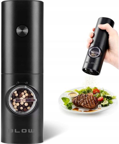 ELEKTRYCZNY MŁYNEK DO SOLI I PIEPRZU PRZYPRAW REGULACJA PODSTAWKA na Arena.pl