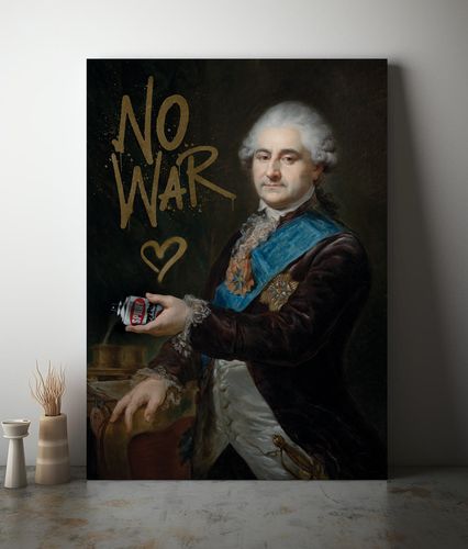 Obraz na płótnie stop war portret 70x100 cm na Arena.pl