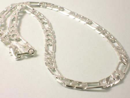 Posrebrzany łańcuszek splot figaro zdjęcie 1