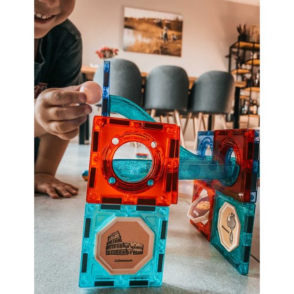 WOOPIE Klocki Magnetyczne Tor Kulkowy Świetlny Kulodrom 49 el. zdjęcie 18