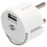 Adapter gniazda USB Brennenstuhl 2,4A Ładowarka IP44 Płaska Biała