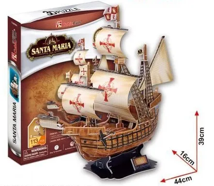 Puzzle 3D 113 elementów. Żaglowiec Santa Maria na Arena.pl