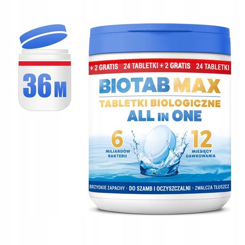 BIO TABLETKI do SZAMBA BAKTERIE BioTab MAX USUWAJĄ ZAPACHY na 2 lata na Arena.pl