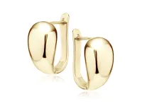 ELEGANCKIE WISZĄCE POZŁACANE SREBRNE GŁADKIE KOLCZYKI ŁEZKI WYOKI POŁYSK