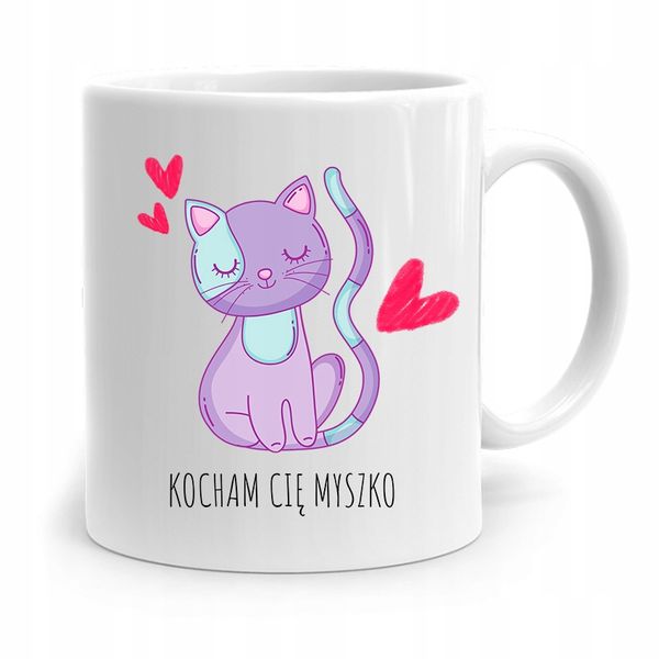 Kubek Prezent Dla Dziewczyny Kocham Cię Myszko Z Nadrukiem Ze Zdjęciem zdjęcie 1