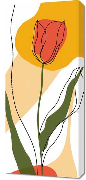 Obraz 40x90cm Przerysowany Tulipan zdjęcie 1